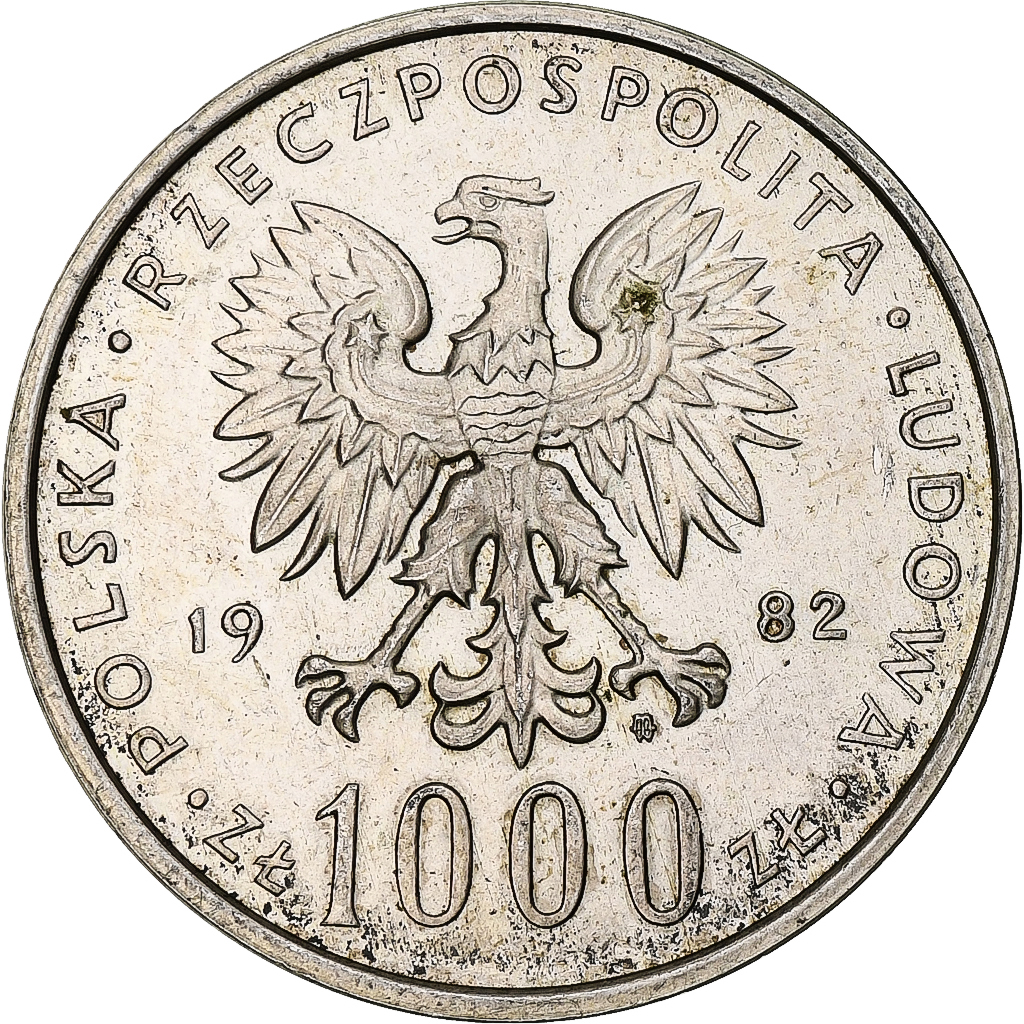Coin, Poland, 1000 Zlotych, 1982, Warsaw, , Silver, KM144 European Coins