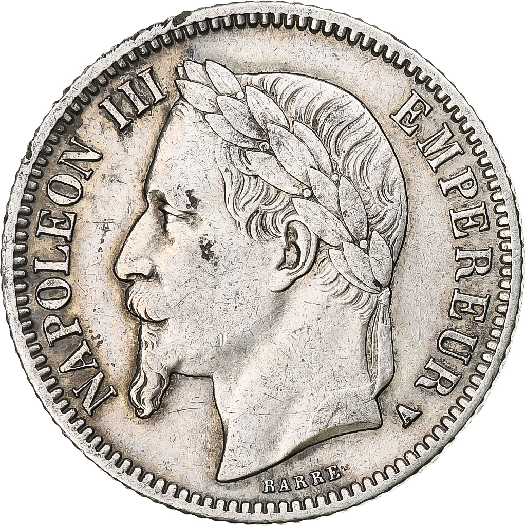 Coin, France, Napoleon III, Franc, 1867, Paris, , Silver, KM:806.1