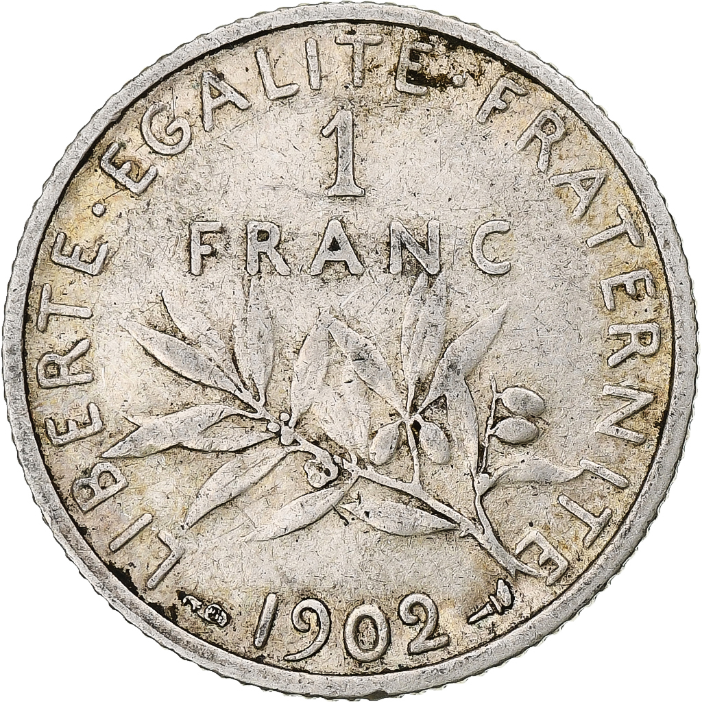 Coin, France, Semeuse, Franc, 1902, Paris, , Silver, KM:844.1