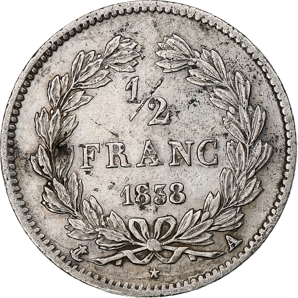 1184148] Frankreich, 1/2 Franc, Louis-Philippe, 1838, Paris