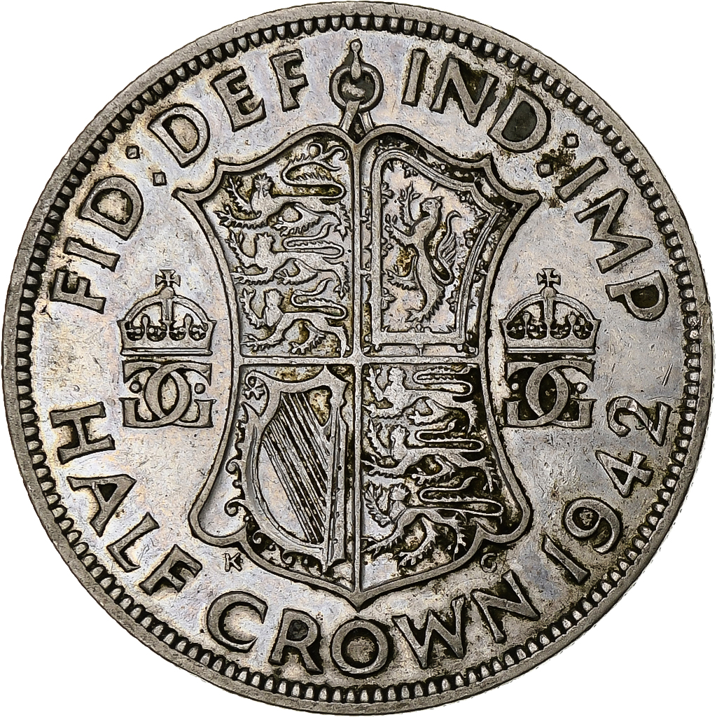 Great Britain, George VI, 1/2 Crown, 1942, , Silver, KM:856