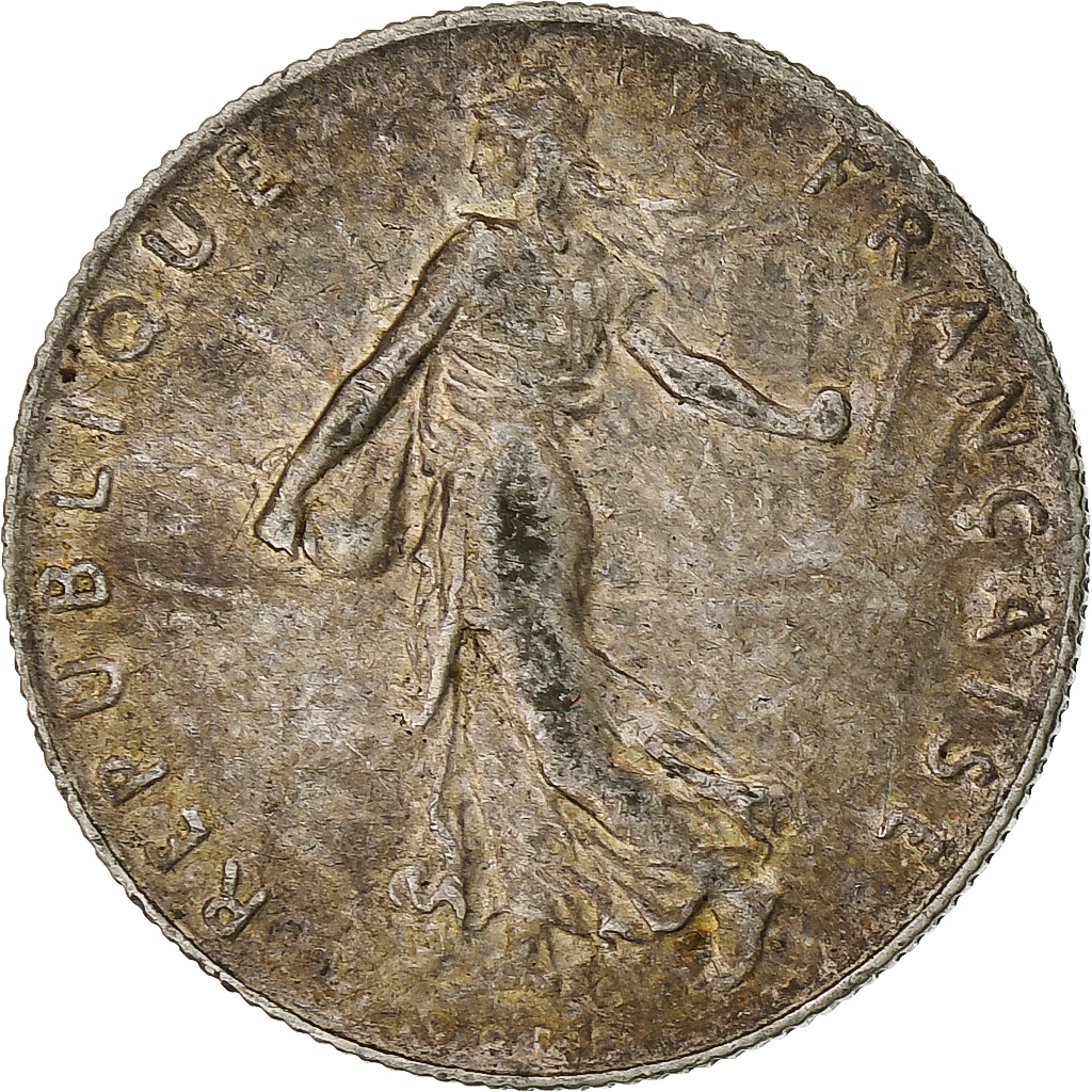 France, 50 Centimes, 1912, Paris, , Silver