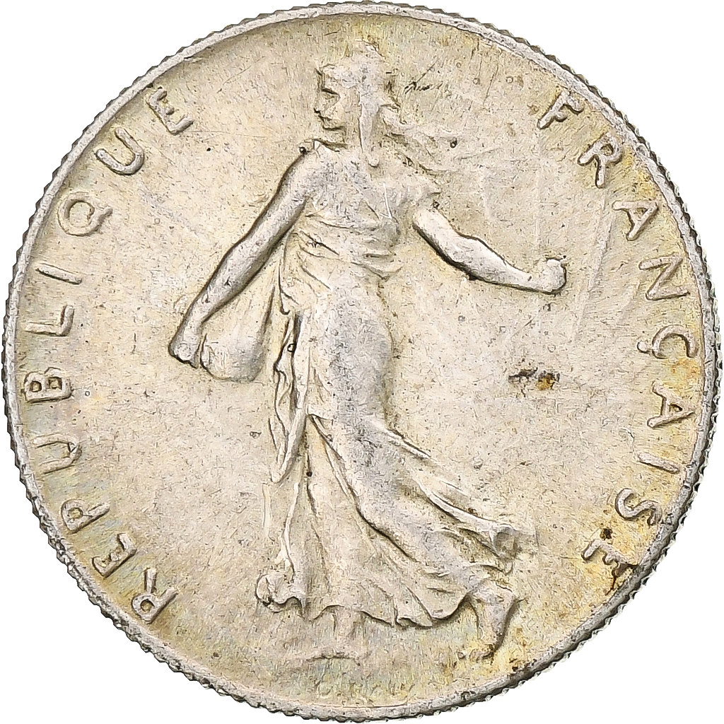 France, Semeuse, 50 Centimes, 1918, Paris, , Silver, KM:854, Le