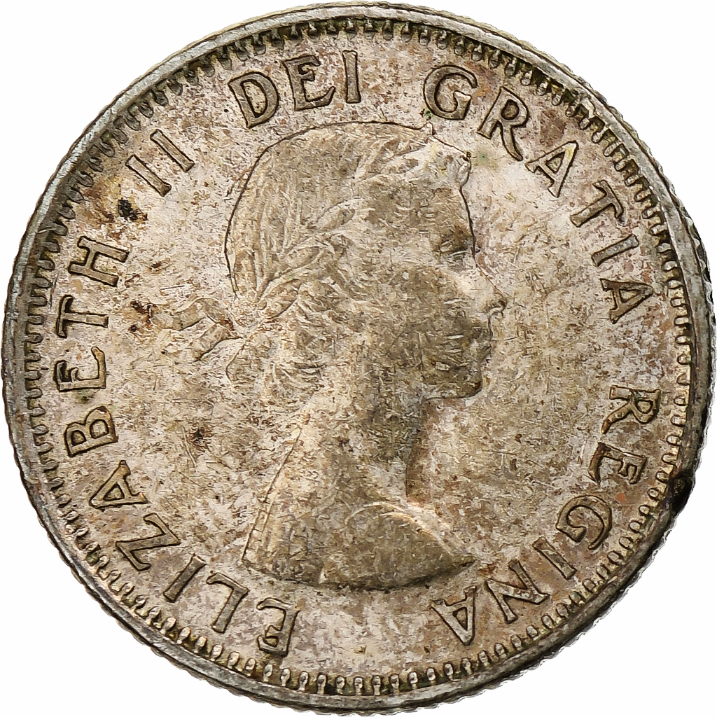 Canada, Elizabeth II, 10 Cents, 1953, Royal Canadian Mint, Ottawa, 