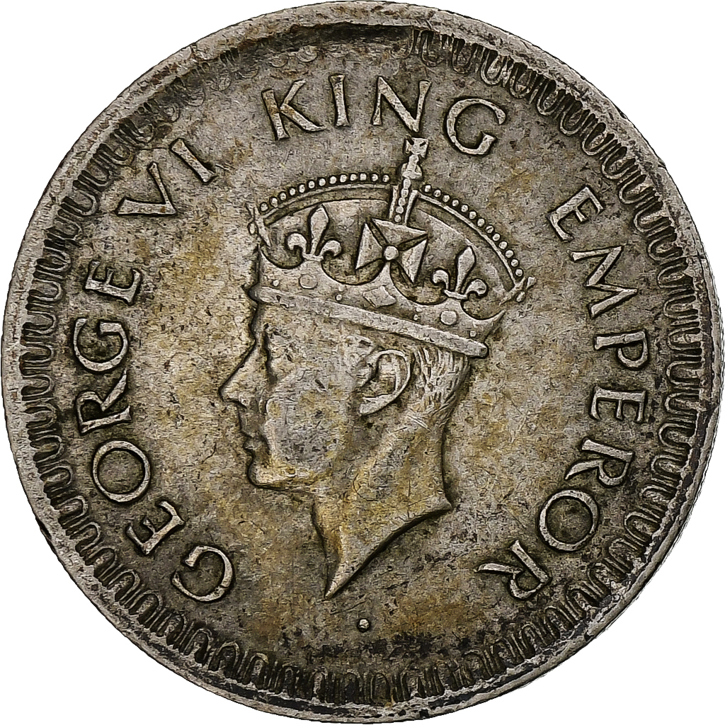 INDIA-BRITISH, George VI, 1/2 Rupee, 1944, , Silver, KM:552