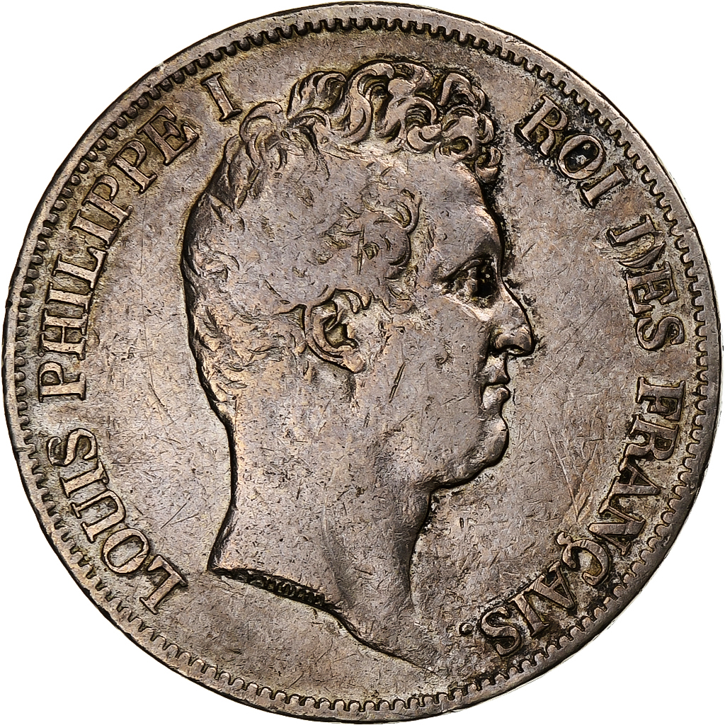 France, 5 Francs, Louis-Philippe, 1831, Nantes, Silver, VF(30-35), Gadoury:676