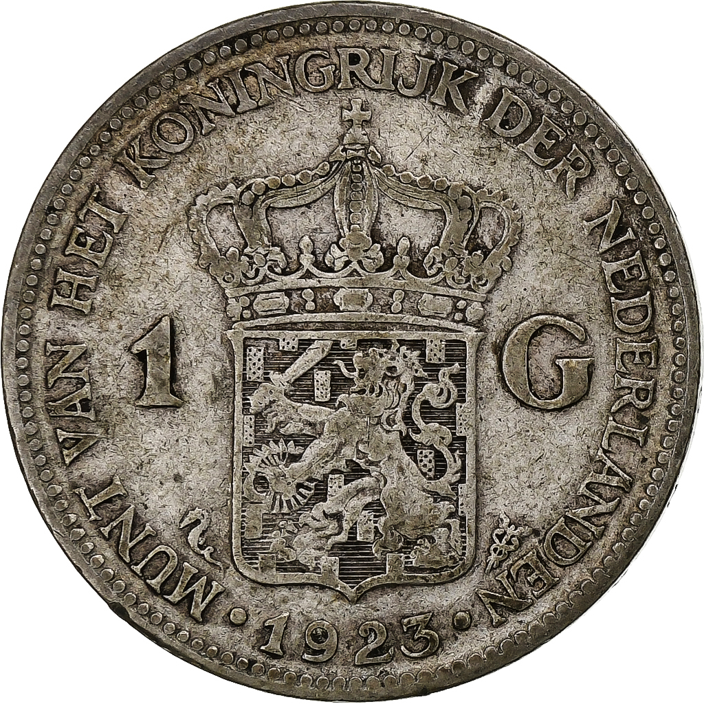 Pays-Bas, Wilhelmina I, Gulden, 1923, Argent, TB+, KM:161.1