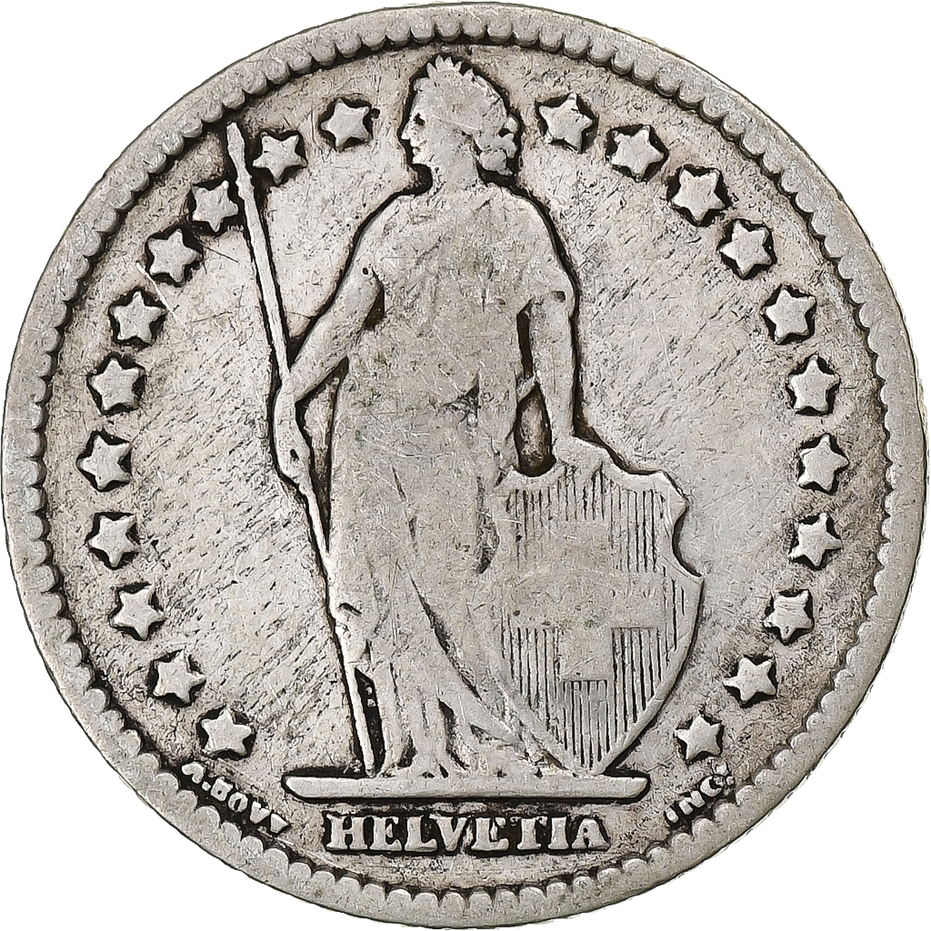 Switzerland, Franc, 1887, Bern, Silver, , KM:24