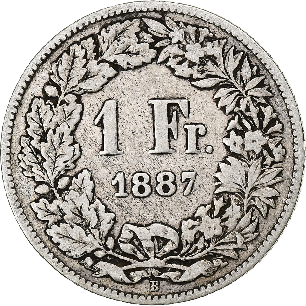 Switzerland, Franc, 1887, Bern, Silver, , KM:24