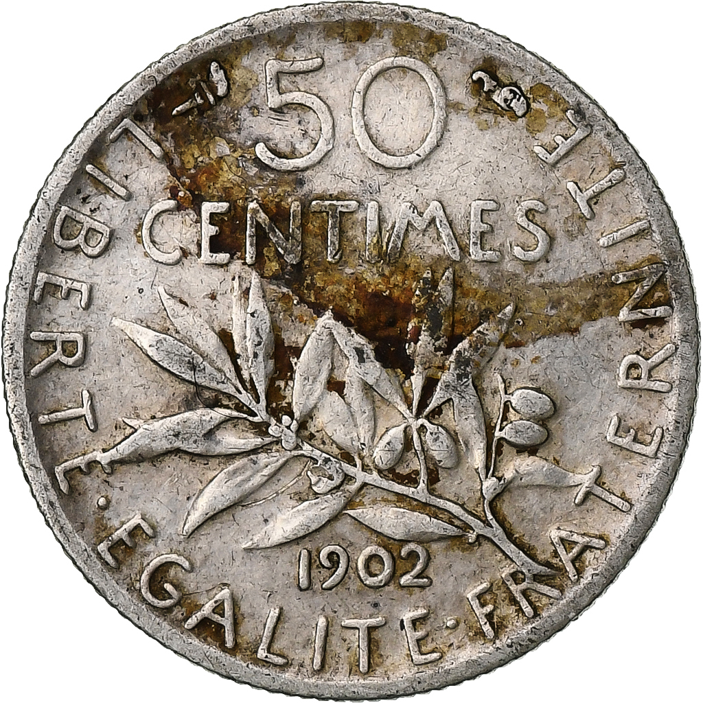 France, 50 Centimes, Semeuse, 1902, Paris, Silver, , Gadoury:420, Le