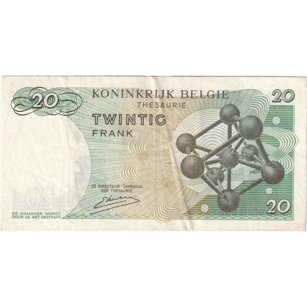 Belgium, 20 Francs, 1964-06-15, VF