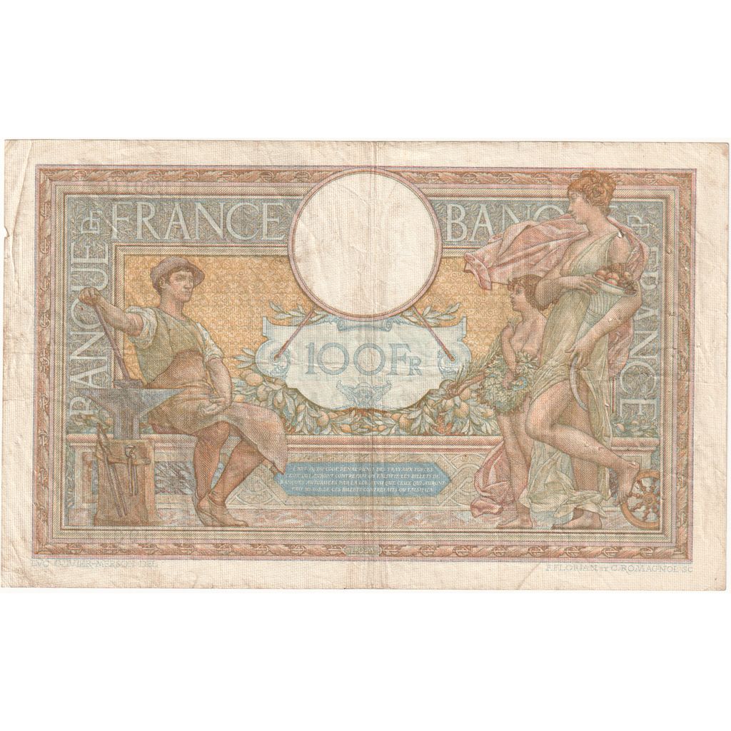 France, 100 Francs, Luc Olivier Merson, 1938-07-07, T.60110, VF(20-25)
