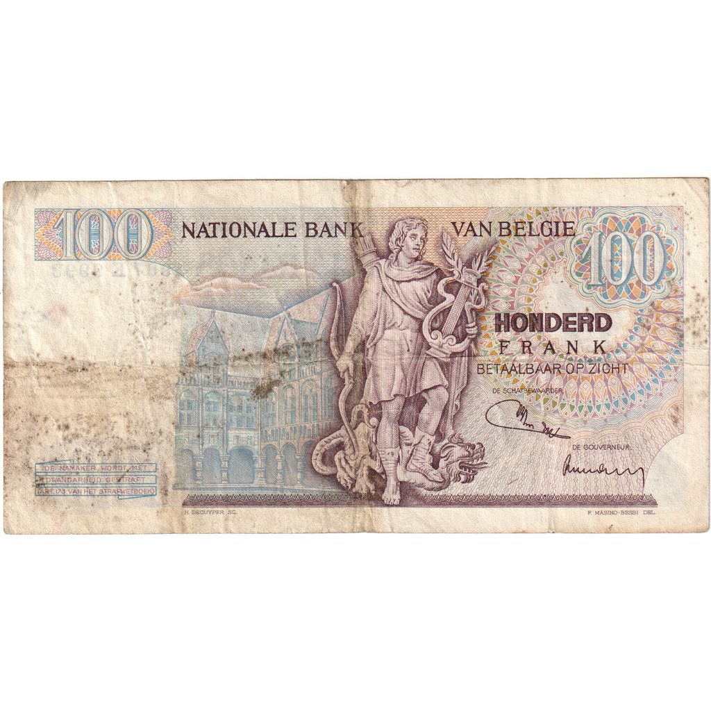 Belgium, 100 Francs, 1972-06-02, F