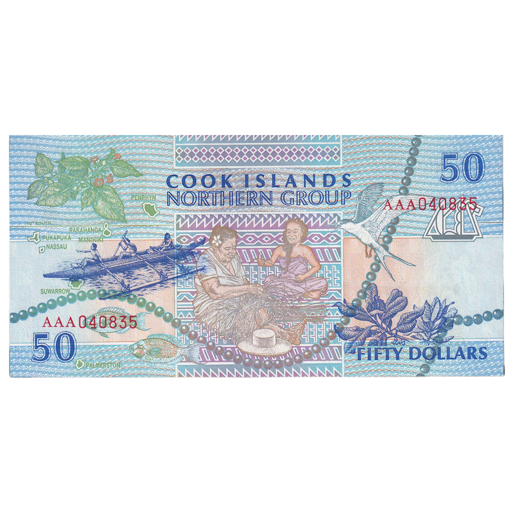Banknote, Cook Islands, 50 Dollars, 1992, Undated, KM:10a, UNC(65-70)