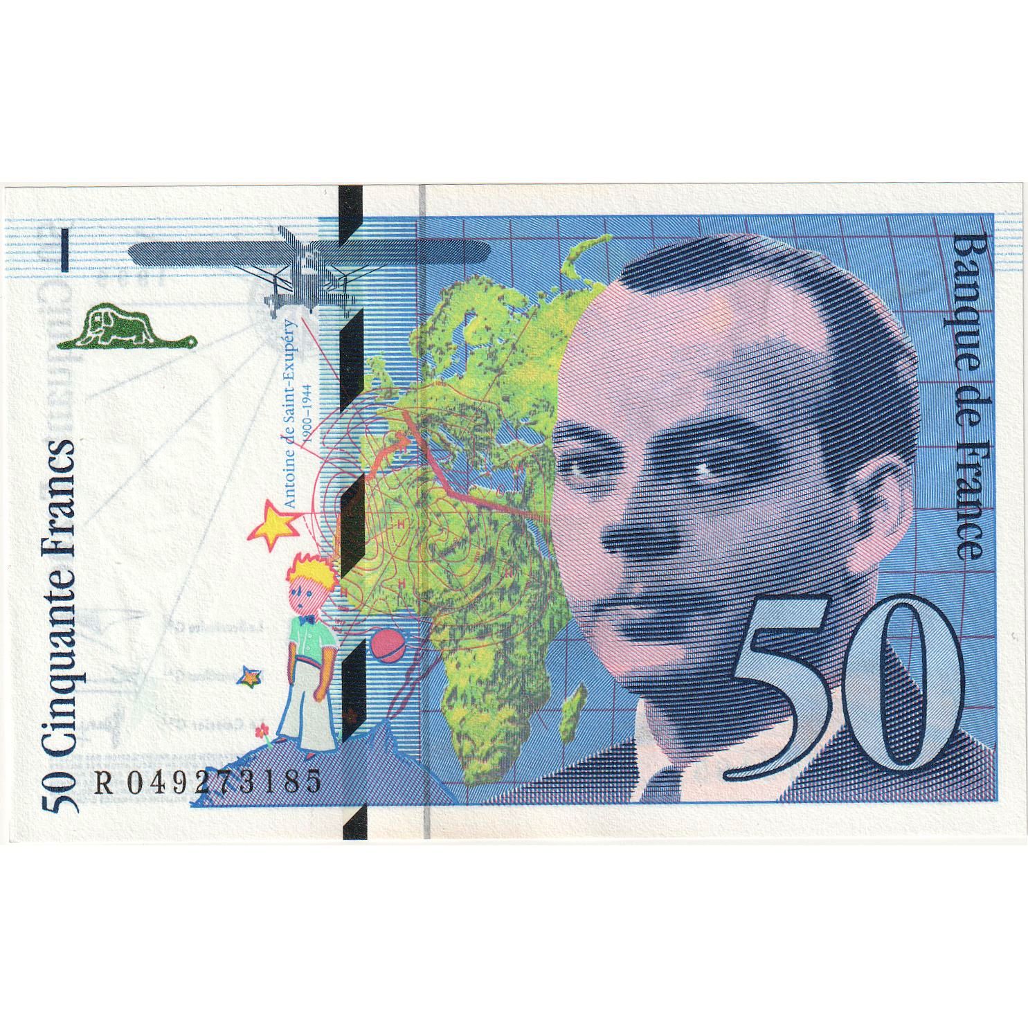 France, 50 Francs, St Exupéry, 1999, R049273185, UNC(65-70), Fayette:73.5