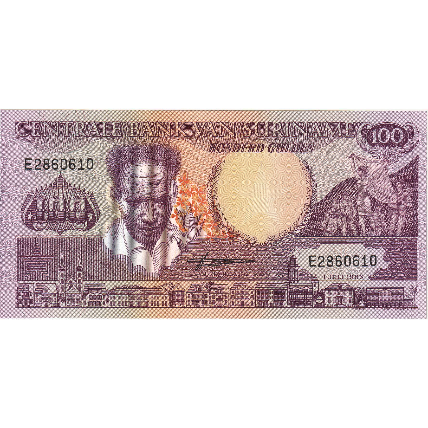 Banknote, Surinam, 100 Gulden, 1986, 1986-07-01, KM:133a, UNC(65-70)