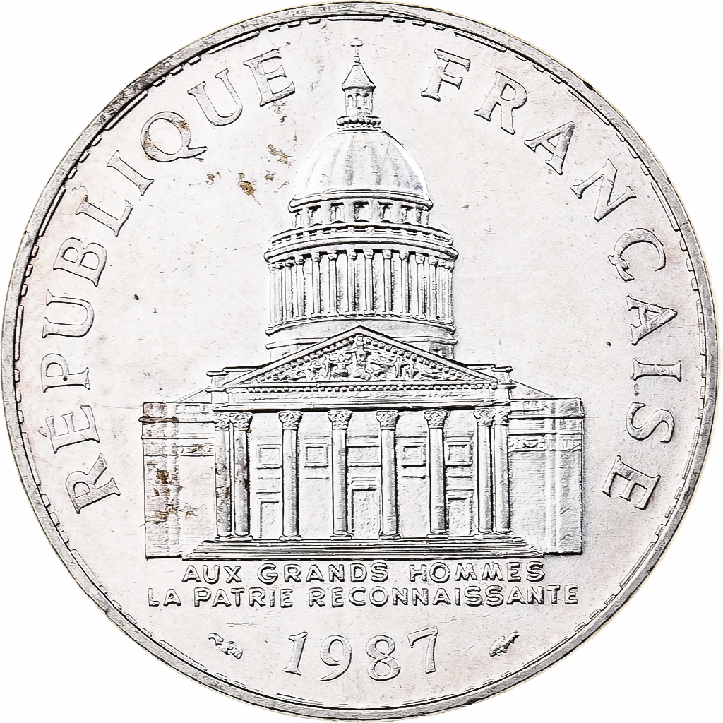 France, 100 Francs, Panthéon, 1987, Paris, Silver, , KM:951.1