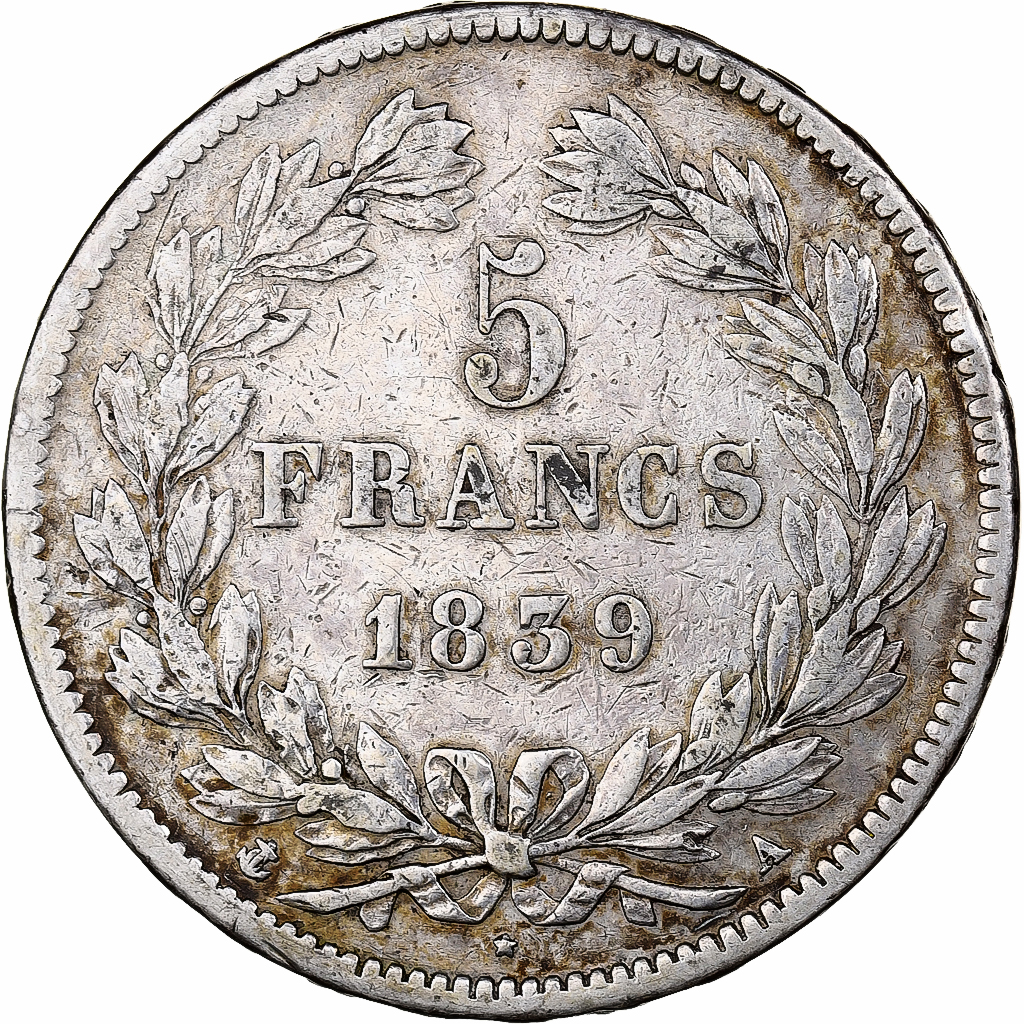 France, 5 Francs, Louis-Philippe, 1839, Paris, Silver, , Le Franc:F.324