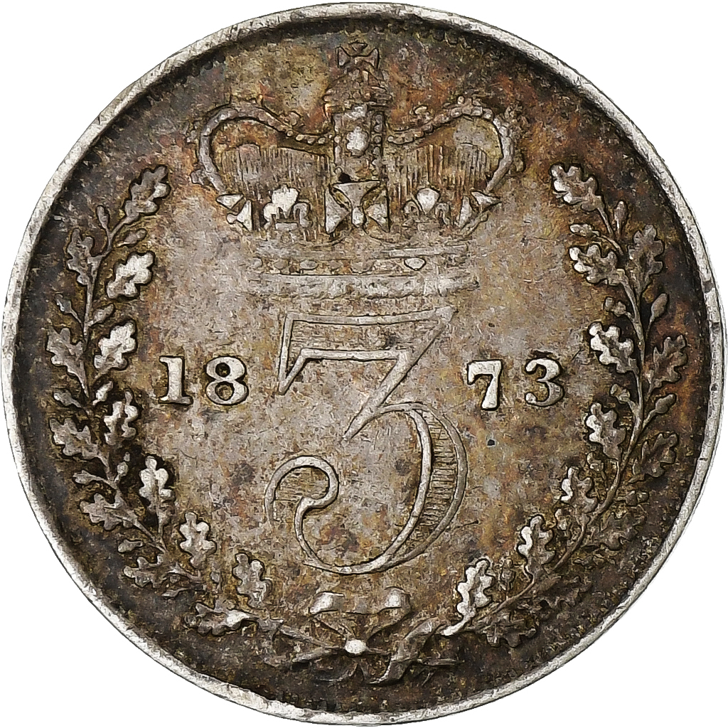 Great Britain, Victoria, 3 Pence, 1873, Silver, , KM:730