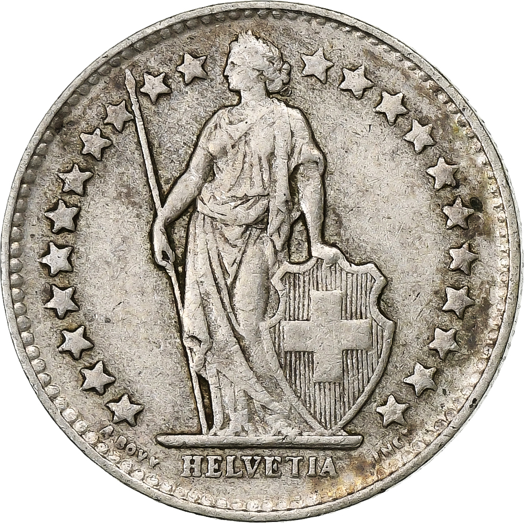 Switzerland, 1/2 Franc, 1944, Bern, Silver, , KM:23