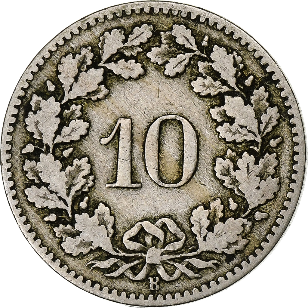 Switzerland, 10 Rappen, 1881, Bern, Copper-nickel, , KM:27