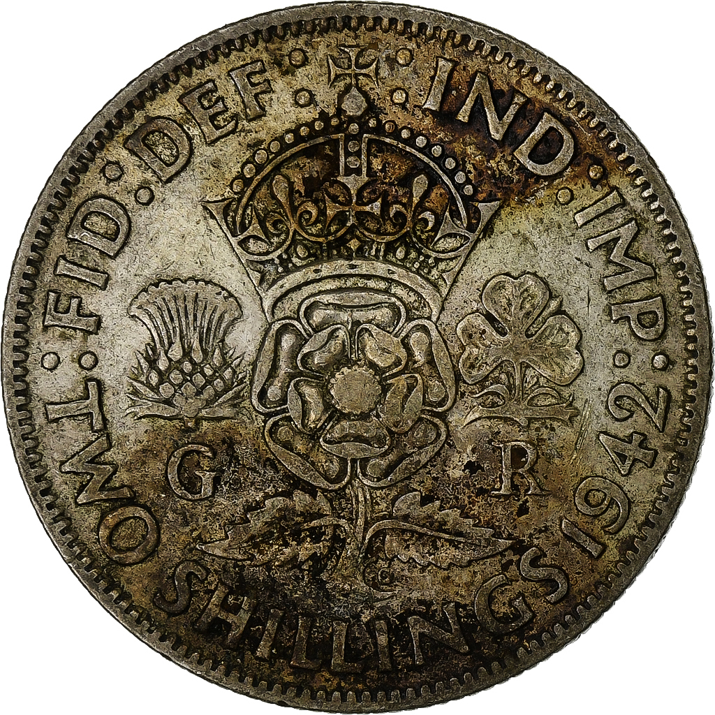 Great Britain, George VI, Florin, Two Shillings, 1942, Silver, , KM:855