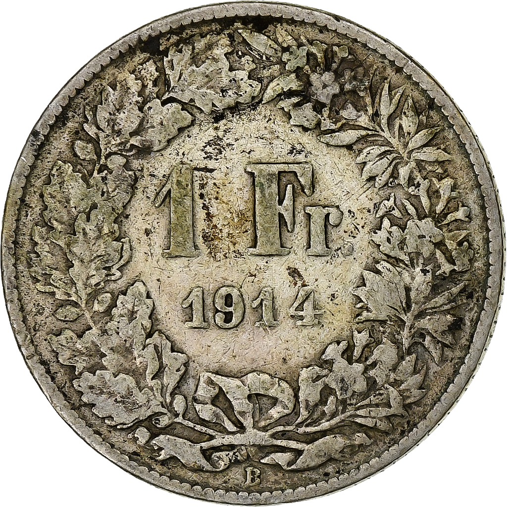 Switzerland, Franc, 1914, Bern, Silver, VF, KM:24