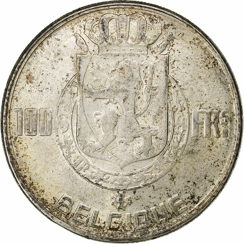 Belgium, 100 Francs, 100 Frank, 1950, Silver, , KM:139.1