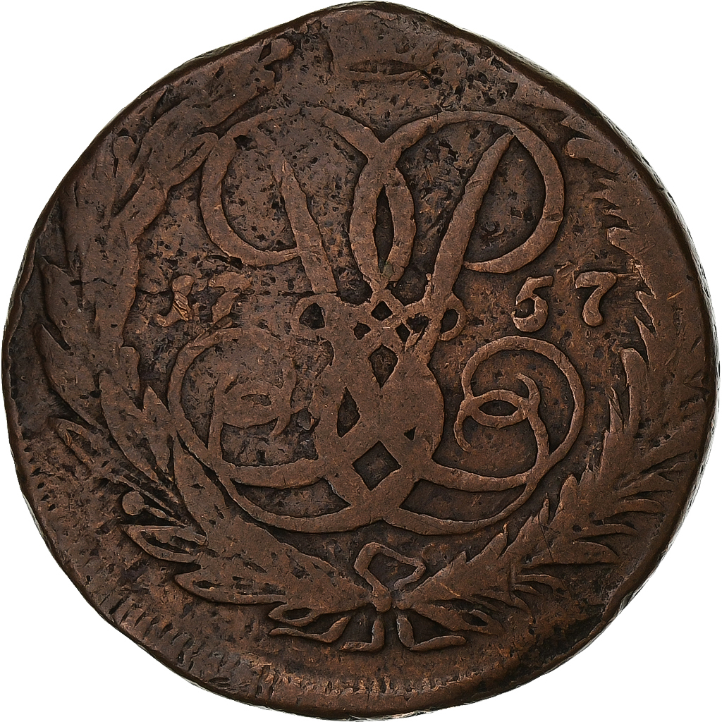 Russia, Elizabeth, 2 Kopeks, 1757, Copper, , KM:7.2
