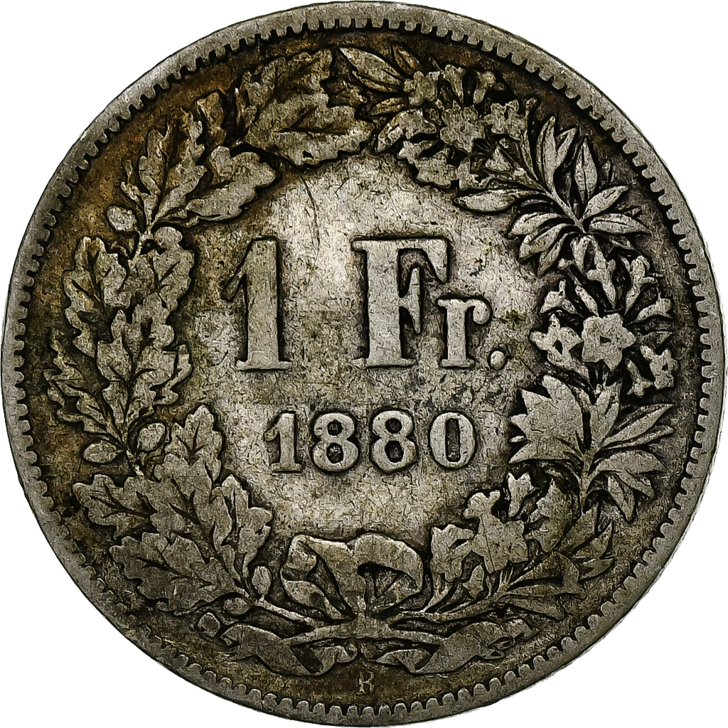 Switzerland, Franc, 1880, Bern, Silver, , KM:24