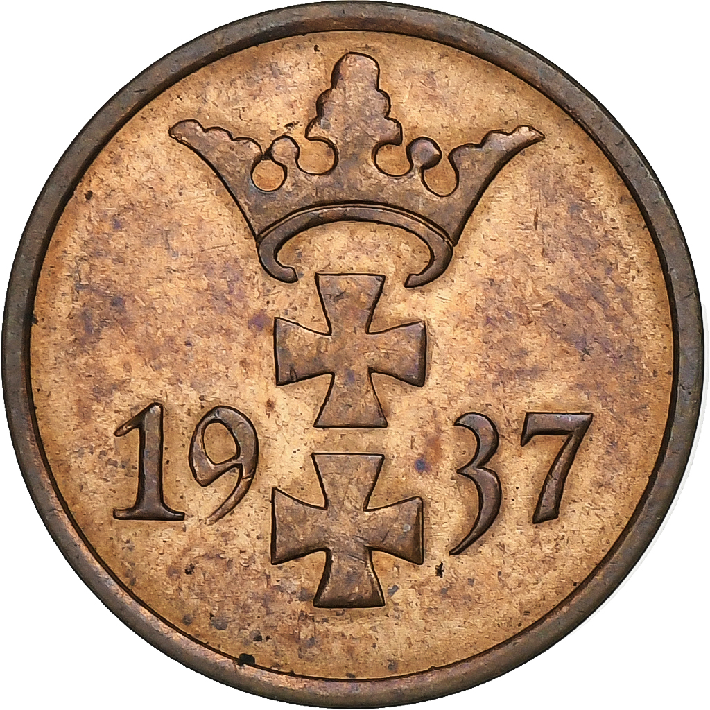 DANZIG, Pfennig, 1937, Berlin, Bronze, , KM:140