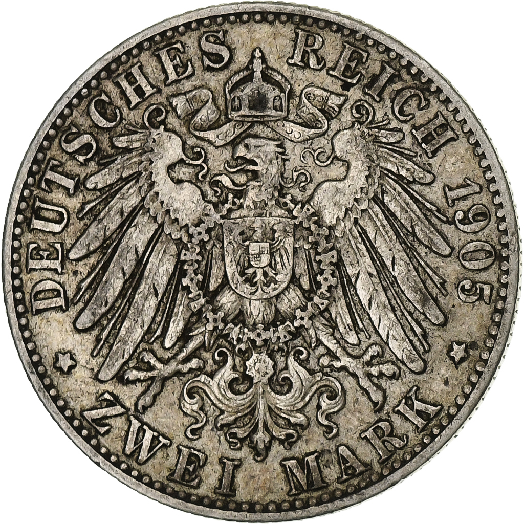 German States, BAVARIA, Otto, 2 Mark, 1905, Munich, Silver, , KM:913