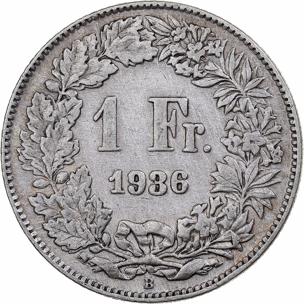 Switzerland, Franc, 1936, Bern, Silver, , KM:24