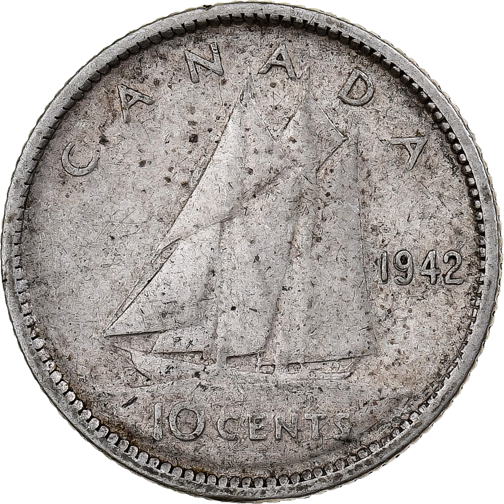 Canada, George VI, 10 Cents, 1942, Silver, , KM:34