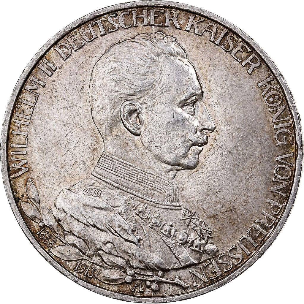German States, PRUSSIA, Wilhelm II, 3 Mark, 1913, Berlin, Silver, 