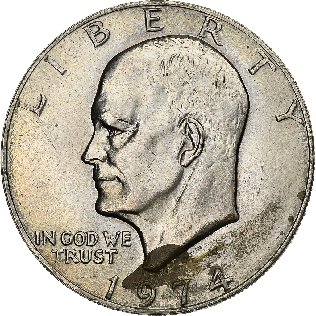 United States, Dollar, Eisenhower Dollar, 1974, Philadelphia, Copper-Nickel Clad