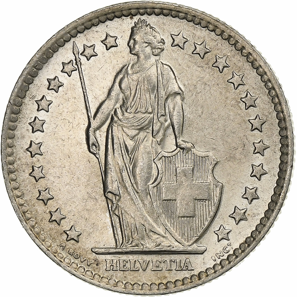 Switzerland, 2 Francs, 1963, Bern, Silver, , KM:21