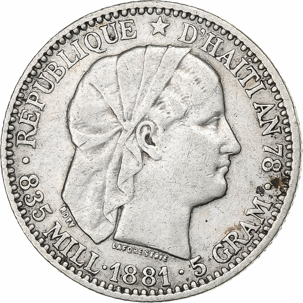 Haiti, 20 Centimes, 1881, Paris, Silver, , KM:45