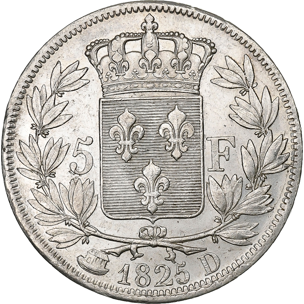 France, 5 Francs, Charles X, 1825, Lyon, Silver, , KM:720.4