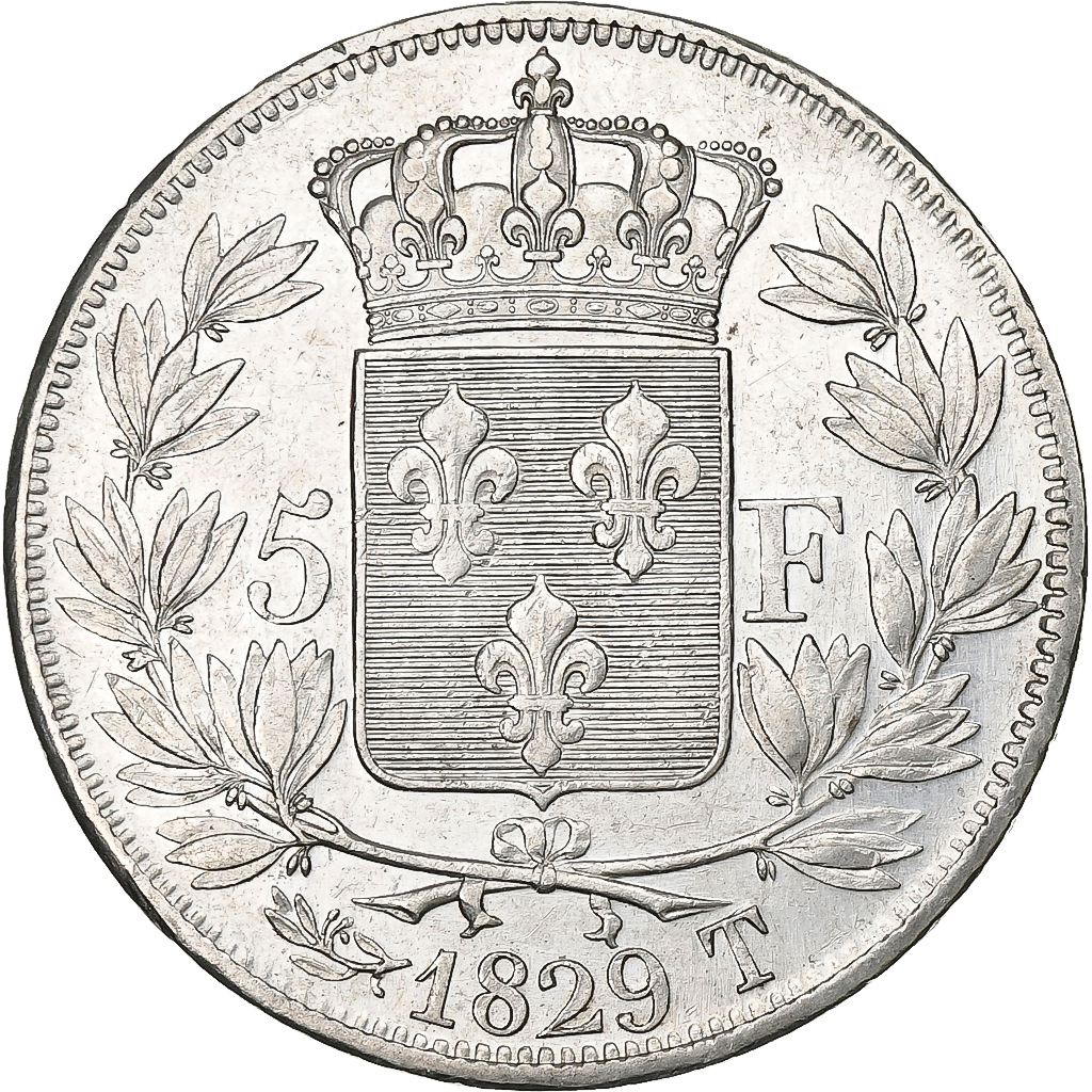 France, 5 Francs, Charles X, 1829, Nantes, Silver, , KM:728.12