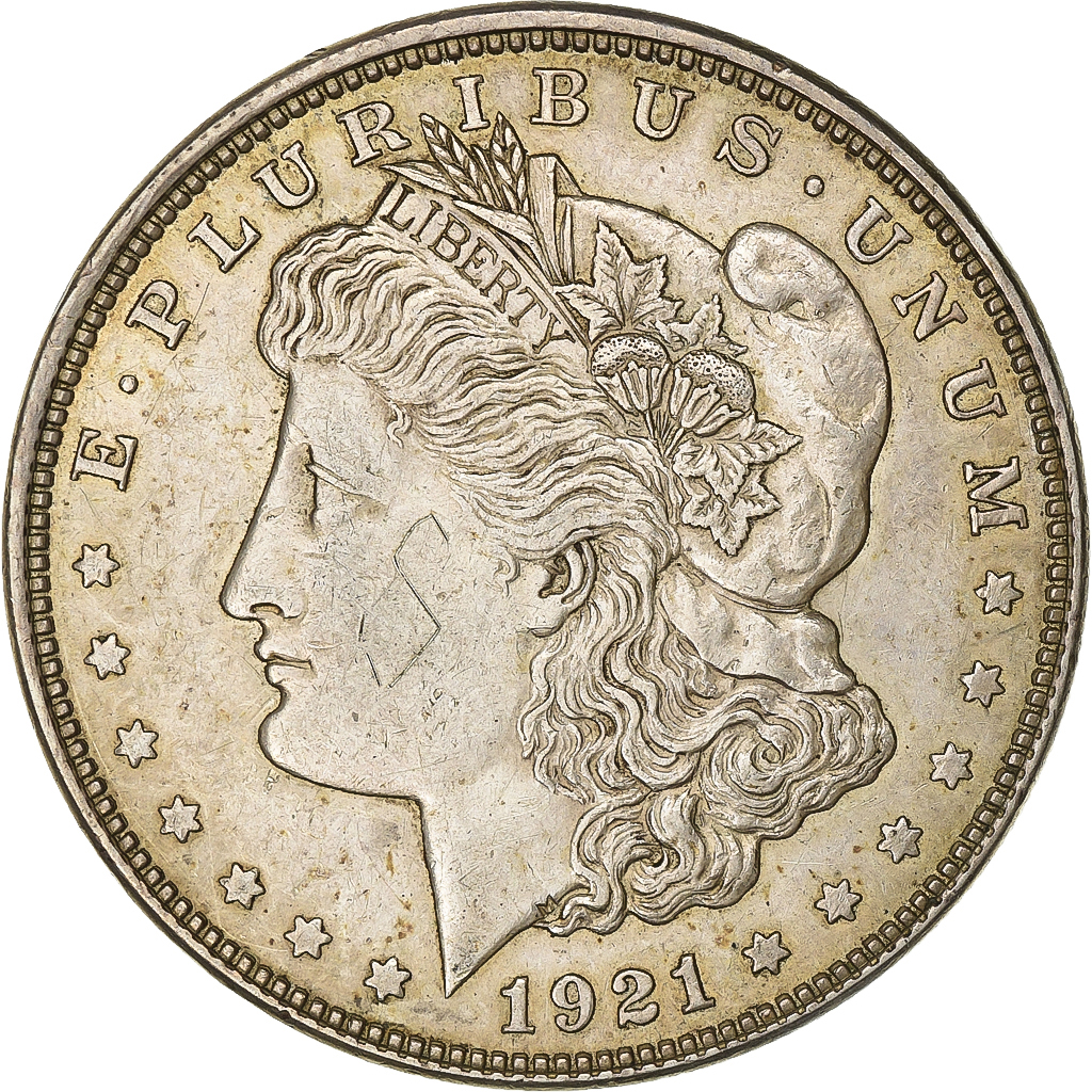 United States, Dollar, Morgan Dollar, 1921, Philadelphia, Silver, 