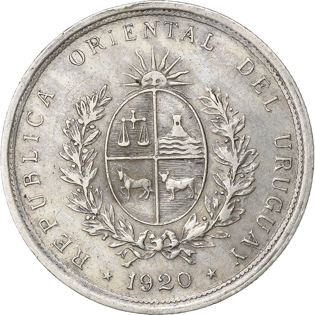 Uruguay, 20 Centesimos, 1920, Silver, , KM:24