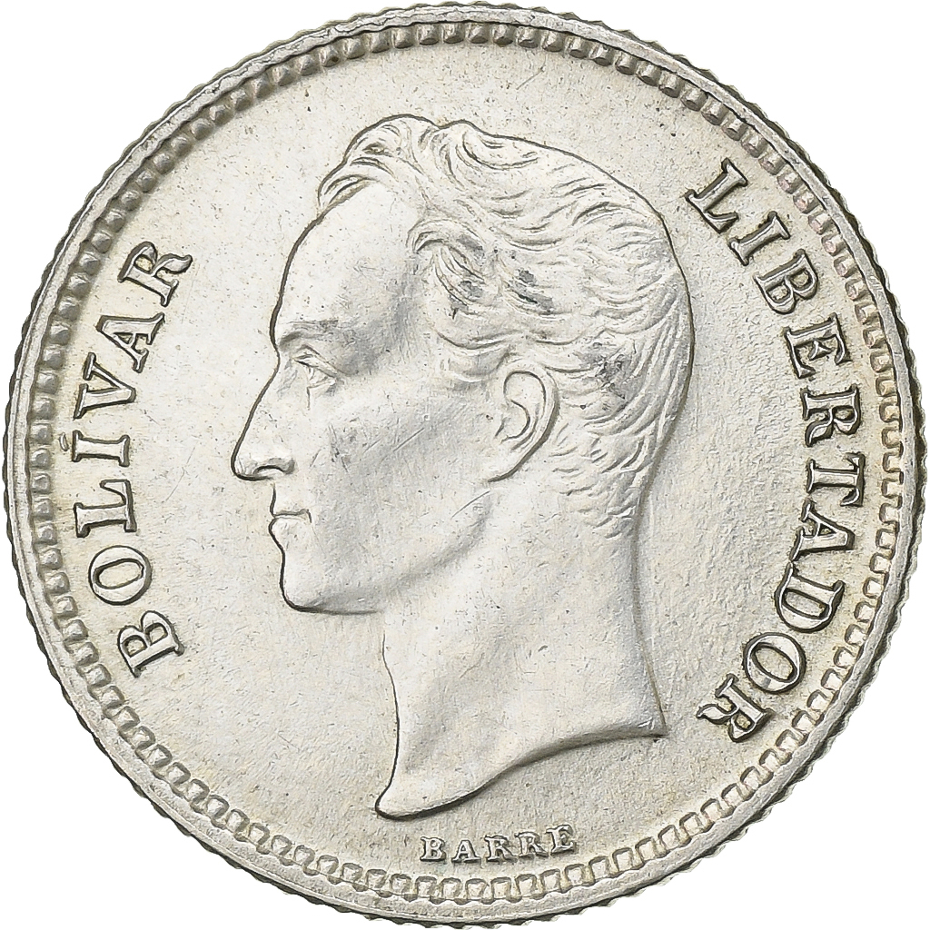 Venezuela, 25 Centimos, 1954, Silver, , KM:35
