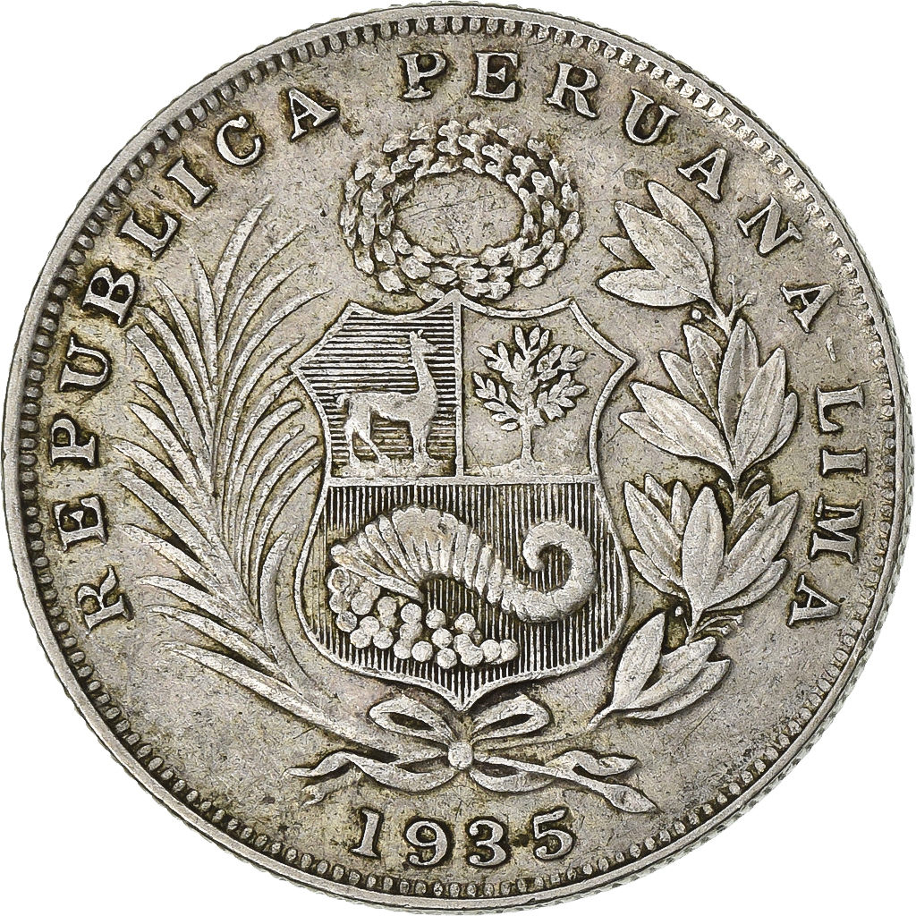 Peru, 1/2 Sol, 1935, Lima, Silver, , KM:216