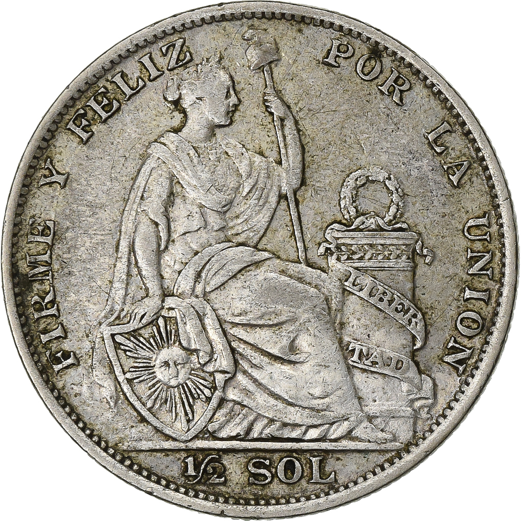 Peru, 1/2 Sol, 1935, Lima, Silver, , KM:216