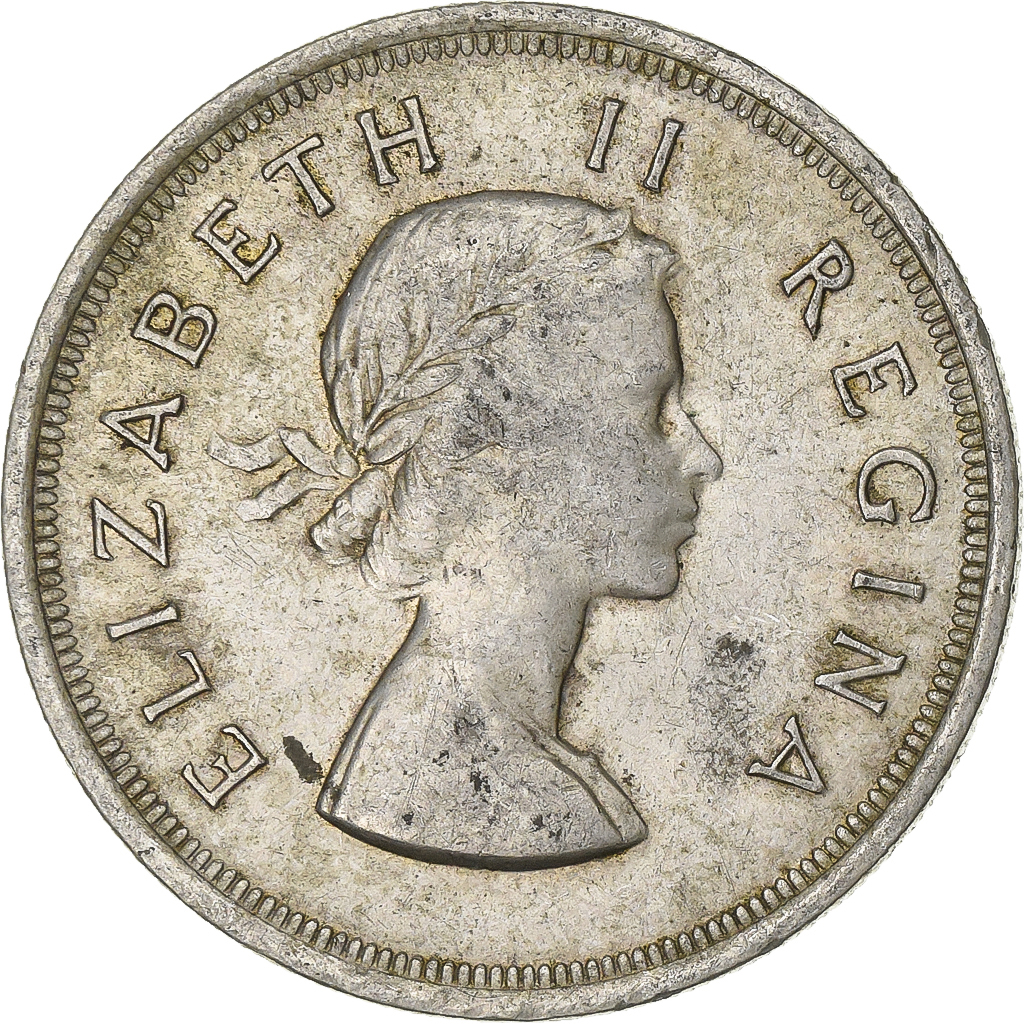 South Africa, Elizabeth II, 5 Shillings, 1953, Pretoria, Silver, 