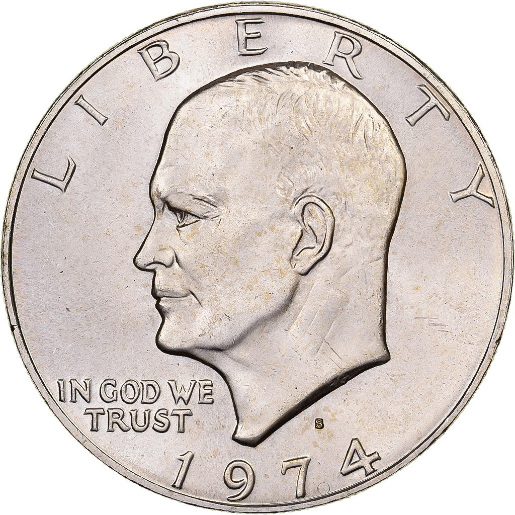 United States, Dollar, Eisenhower Dollar, 1974, San Francisco, Silver