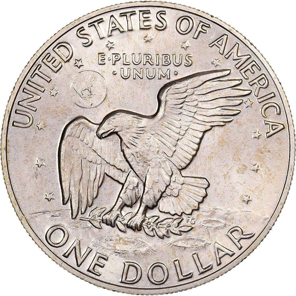United States, Dollar, Eisenhower Dollar, 1974, San Francisco, Silver