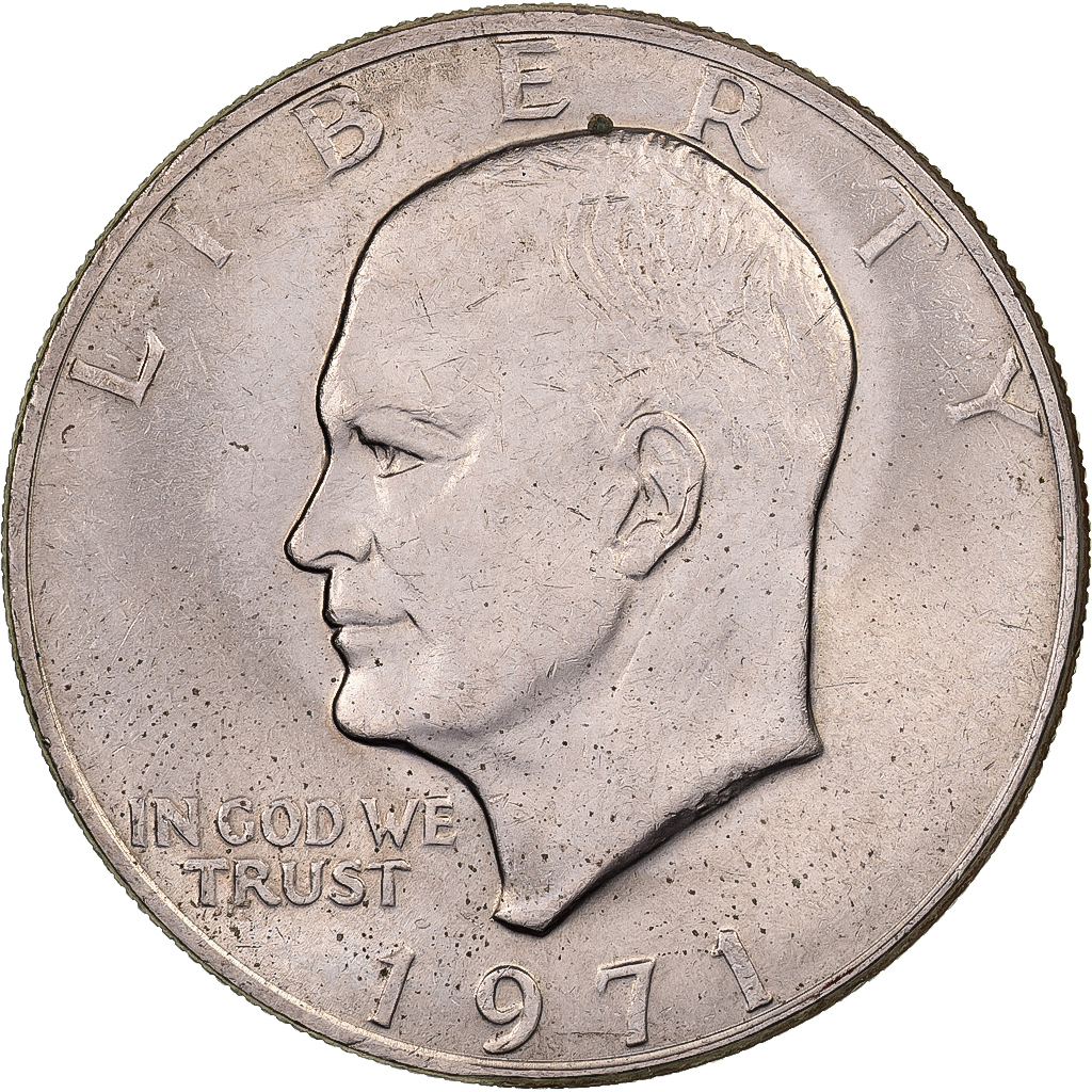 United States, Dollar, Eisenhower Dollar, 1971, Philadelphia, Copper-Nickel Clad