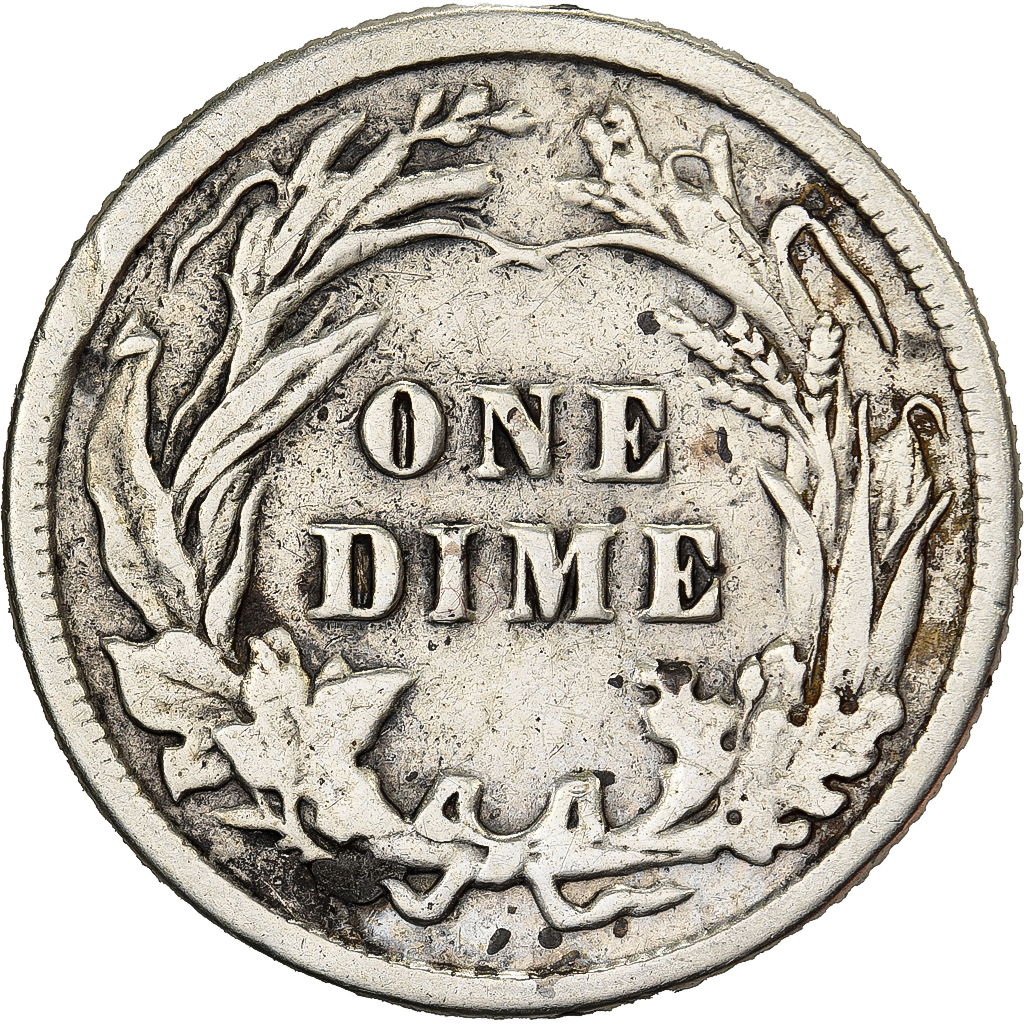 United States, Dime, Barber Dime, 1912, Philadelphia, Silver, VF, KM:113